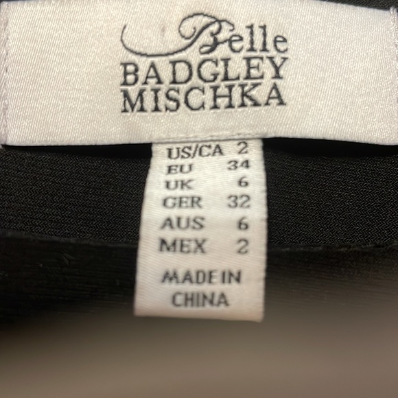 Black Knit BADGLEY MISCHKA Form Fitting SHEATH Cocktail Evening Classy DRESS 2! - Picture 6 of 6